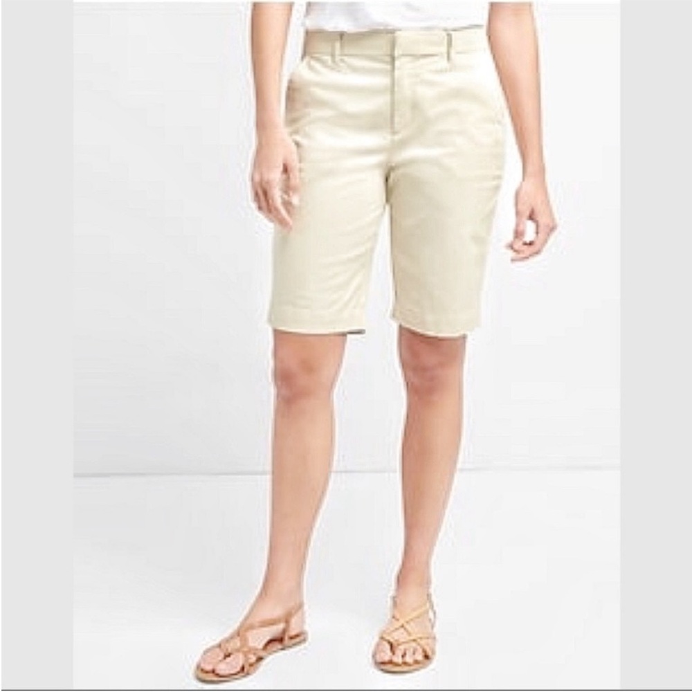 Gap 10 Inch Khaki Bermuda Shorts Women Size 6 Spring Summer Office Fall